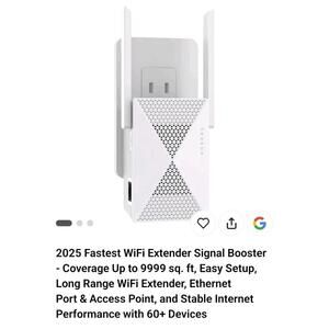 2025 WiFi Extender Signal Booster,  Coverage Up to 9999 sq. ft, Easy Setup, 60 d